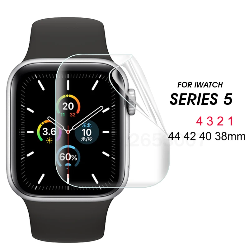 9D мягкая Гидрогелевая пленка стекло для Apple Watch 5 4 3 2 40 мм 44 42 38 закаленное Полное
