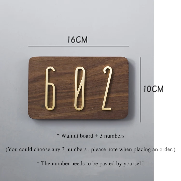 Золотые латунные цифры с деревянной доской украшения стены/дверные таблички вилла отель знак таблички цифры общежития дома
