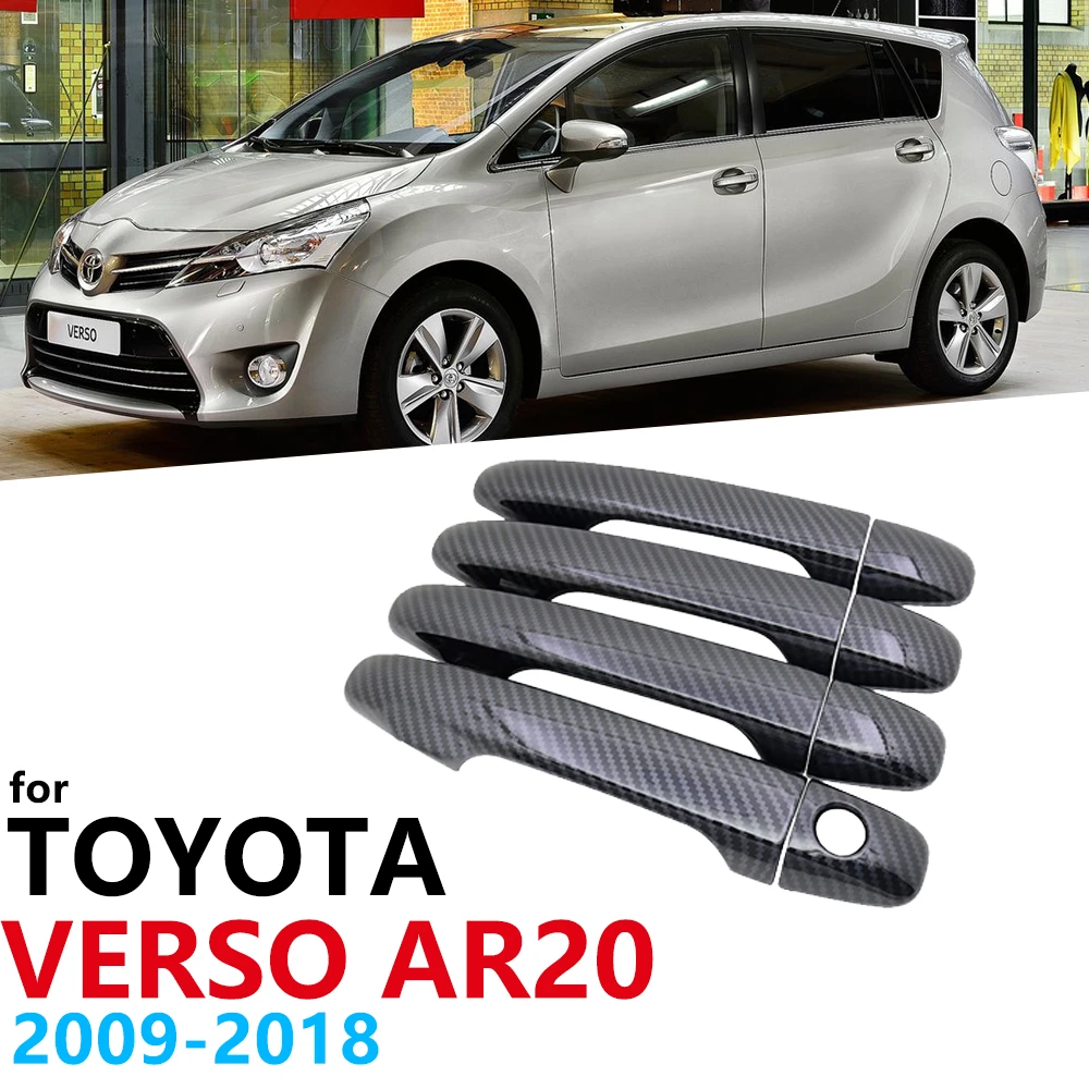 Juego de de puerta de fibra de carbono para Toyota Verso AR20, accesorios de coche, pegatinas, color negro, 2009, 2018, 2010, 2013|Pegatinas para coche| - AliExpress
