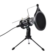 1Set USB Computer Microphone Phone Condenser Mic with Acoustic Filter Stand Holder for Broadcast Online Chatting 1set usb computer microphone phone condenser mic with acoustic filter stand holder for broadcast online chatting