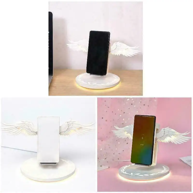 

Wireless Charging Dock 10W Angel Wings Fast Charger For Huawei iPhone Samsung