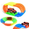 Magical Glowing Track Racing Cars with Colored Lights DIY Assembly Flexible Racing Bend Rail Track Car Toys for Children 4