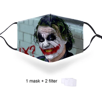 

Clown Jokers joker Cosplayer Protective PM2.5 Filter Masks Unisex Mouth-muffle Bacteria Proof Flu Masks High Quality Soft Masks