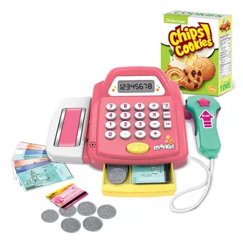 

Mini Simulation Supermarket Checkout Counter Foods Goods Toys Kids Pretend Play Shopping Cash Register Set Toy For Girl's Gift