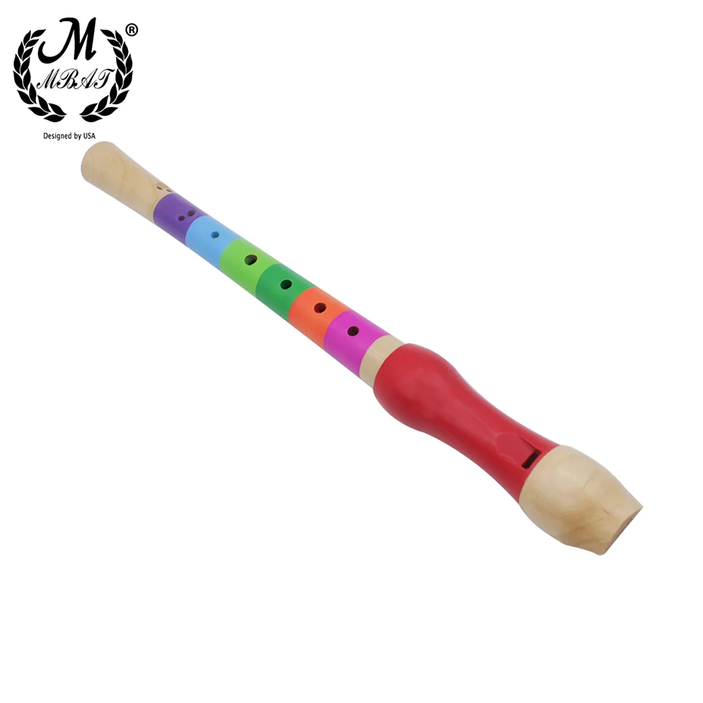 M MBAT High Quality Wooden Eight Hole Treble Orff Flute Wooden Kids Professional Playing Musical Instrument for Children Gift