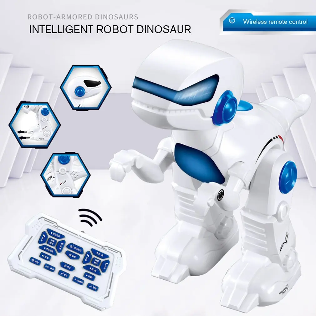 Modelo de Controle Robô com Música Dinossauro Remoto Inteligente Luz Andando Função Programação Elétrica Crianças Brinquedo T16 rc Mod. 261686 8 rc robô com música luz andando função