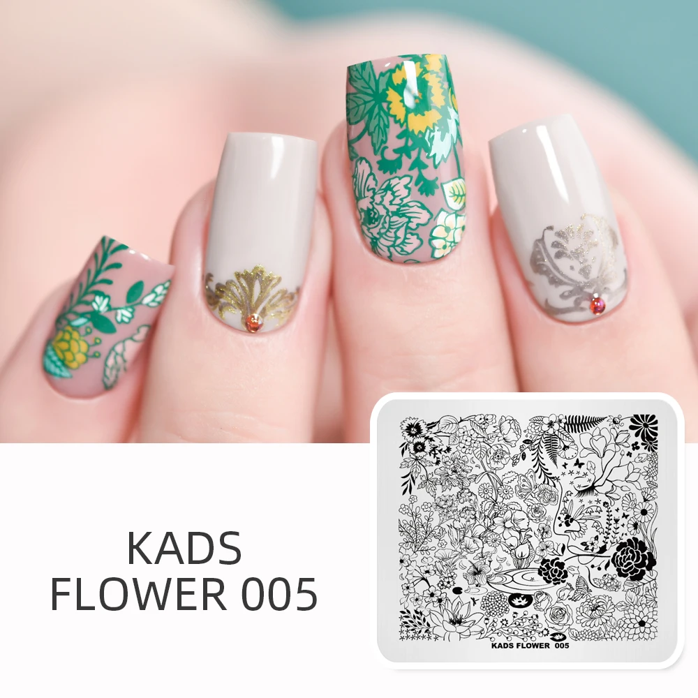 KADS Flower 005 Series  Long Vine Flower Shape Fantastic Flowers Plate Nail Art Image Stamp for Art Decorations 2