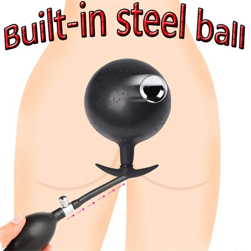 New Built Steel Ball Inflatable Butt Plug Anal Toy Vaginal Dilator Dildo Gay Sex Toys For Women And Men Pump |
