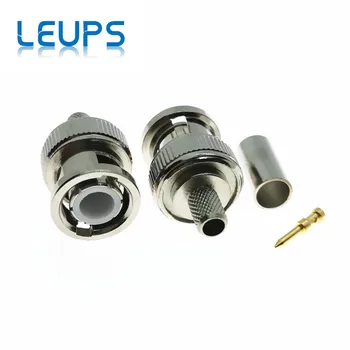 

100PCS BNC Male Plug Q9 Crimp RG58 RG142 RG223 RG400 LMR195 50-3 RF Connector
