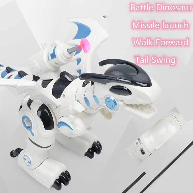 Nouveau électrique bataille dinosaures une clé Missile lancement haute Simulation Robot jouet cool flash gratuit marche balançoire enfant bon ami jouet