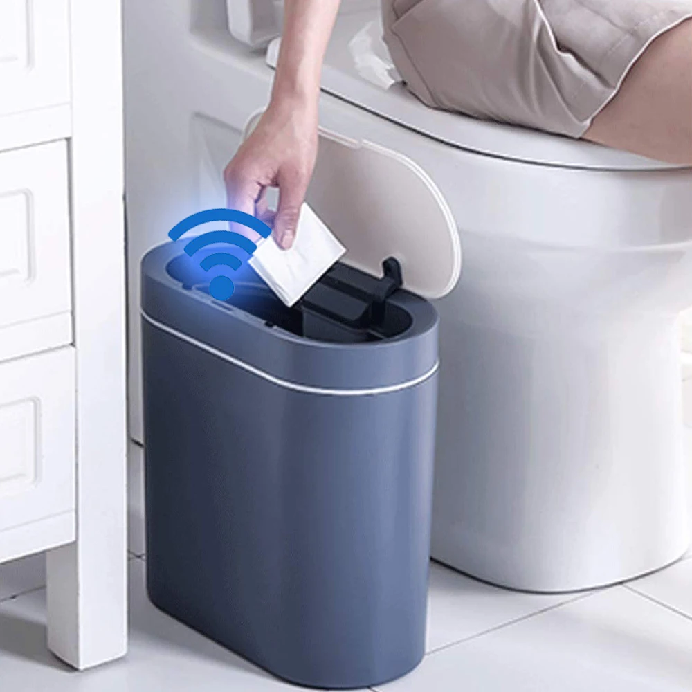 Smart Sensor Trash Can Electronic Automatic Household Bathroom Toilet Bedroom Living room Waterproof Narrow Seam Sensor