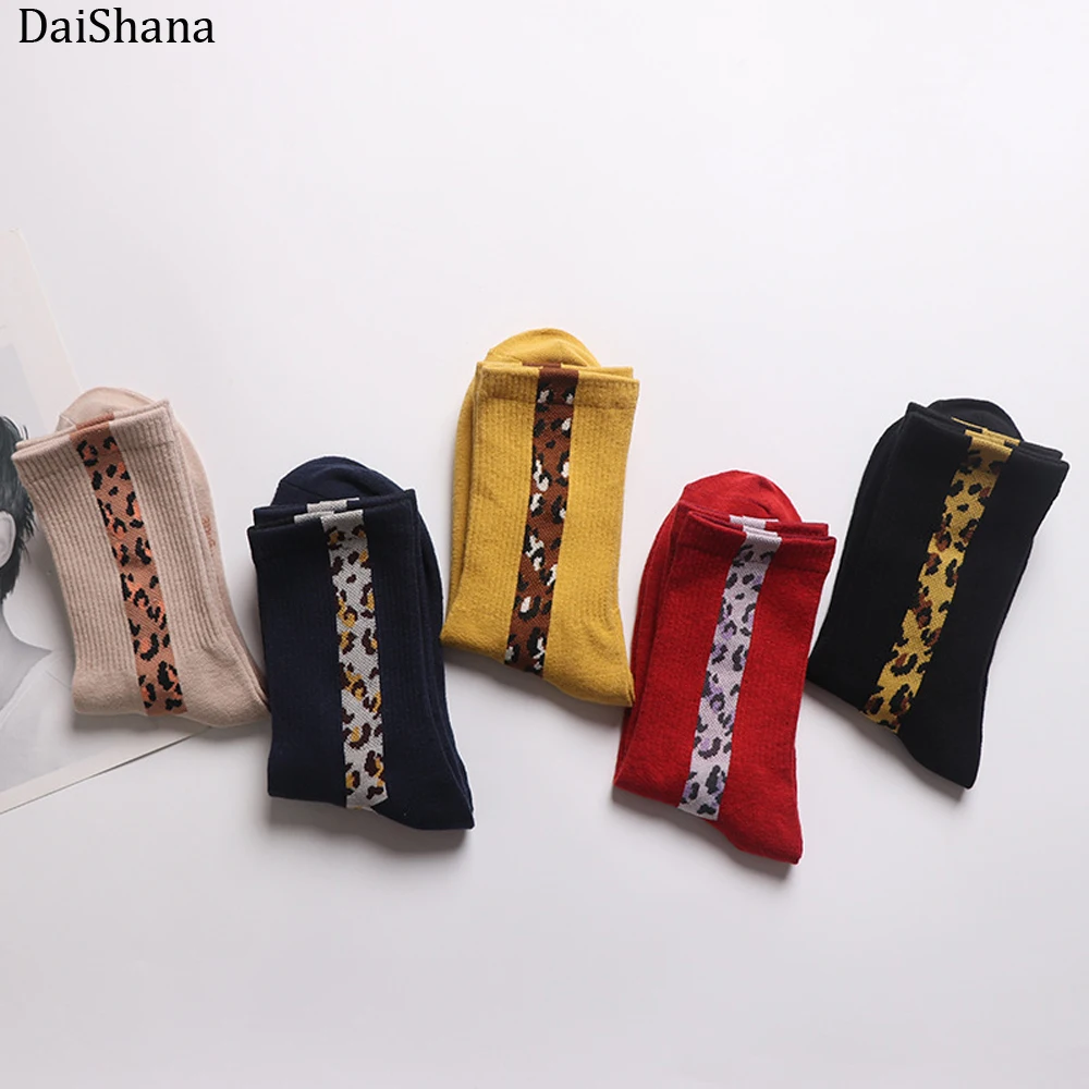 DaiShana Harajuku креативные Модные Винтажные сексуальные женские носки с леопардовым