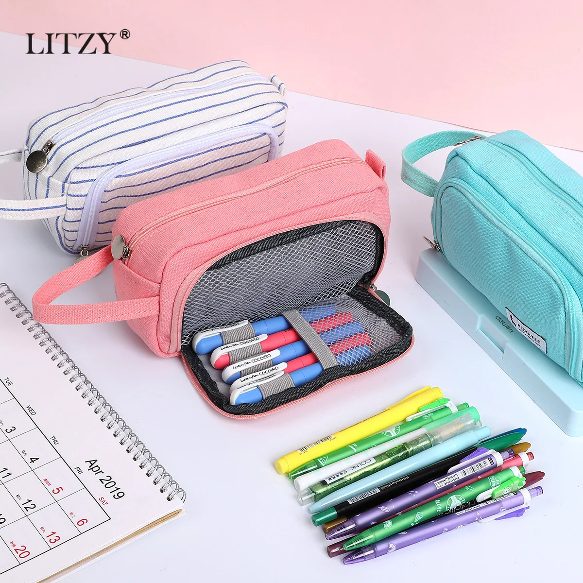 

Hand Carry Pencil Case Kawaii Large Capacity Pencilcase School Pen Case Supplies Pencil Bag School Box Pencils Pouch Stationery