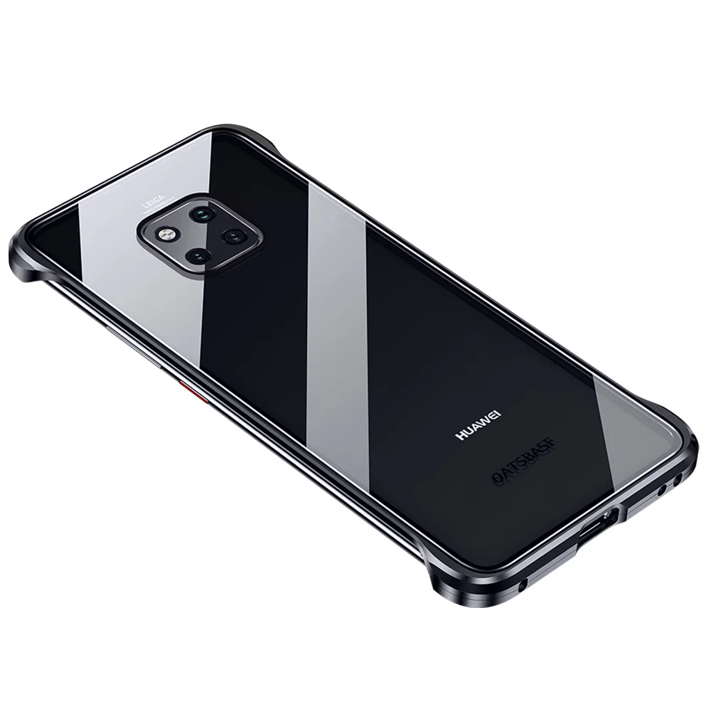 Чехол для Huawei Mate 20 Pro металлический корпус из закаленного стекла простой