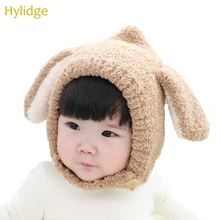 Hylidge/зимняя шапка и шарф для маленьких мальчиков и девочек, теплая плюшевая бархатная шапка для мальчиков, утолщенные наушники с длинными ушками, зимняя шапка для детей 1-5 лет