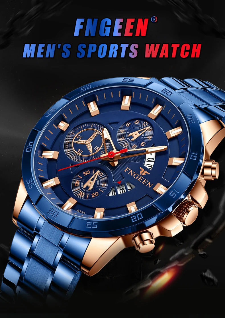 Fashion New 2022 Mens Watches Luxury Chronograph Full Steel Waterproof Quartz Watch Men Date Sports Clock Wristwatch