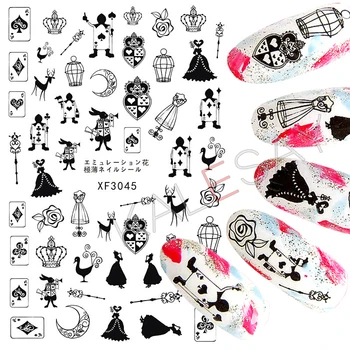 

3D Nail Decals Poker Kingdom Sticker for Nail Self-adhesive Leopard Queen DIY Sticker Decal Manicure for Nail Art Sticker Design