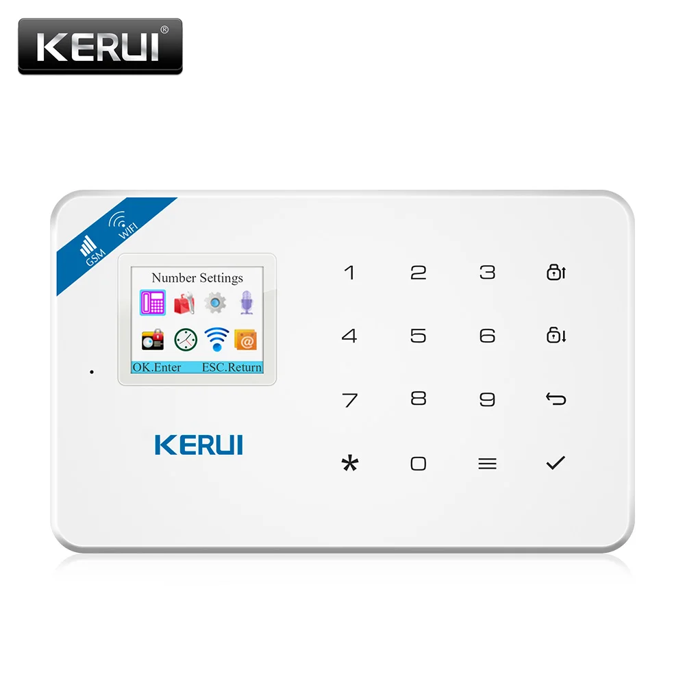 KERUI W18 Home Security Aalrm System WIFI GSM Wireless App Control 1.7inch Touch Keyboard Panel Home Security Motion Alarm Kit