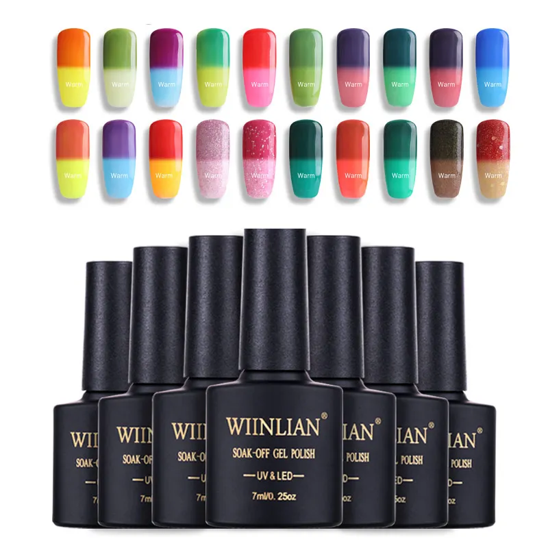 34 Color Thermal Nail Polish 7ml Temperature Color Changing Nail Gel Polish DIY Nail Art Varnish Profession Manicure Supplies