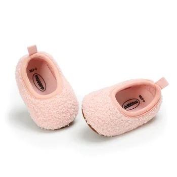 

Newborn Autumn Winter First walker Infant Cute Anti-slip Lamb hair Baby Shoes Toddler Super Keep Warm Flock Baby Shoes