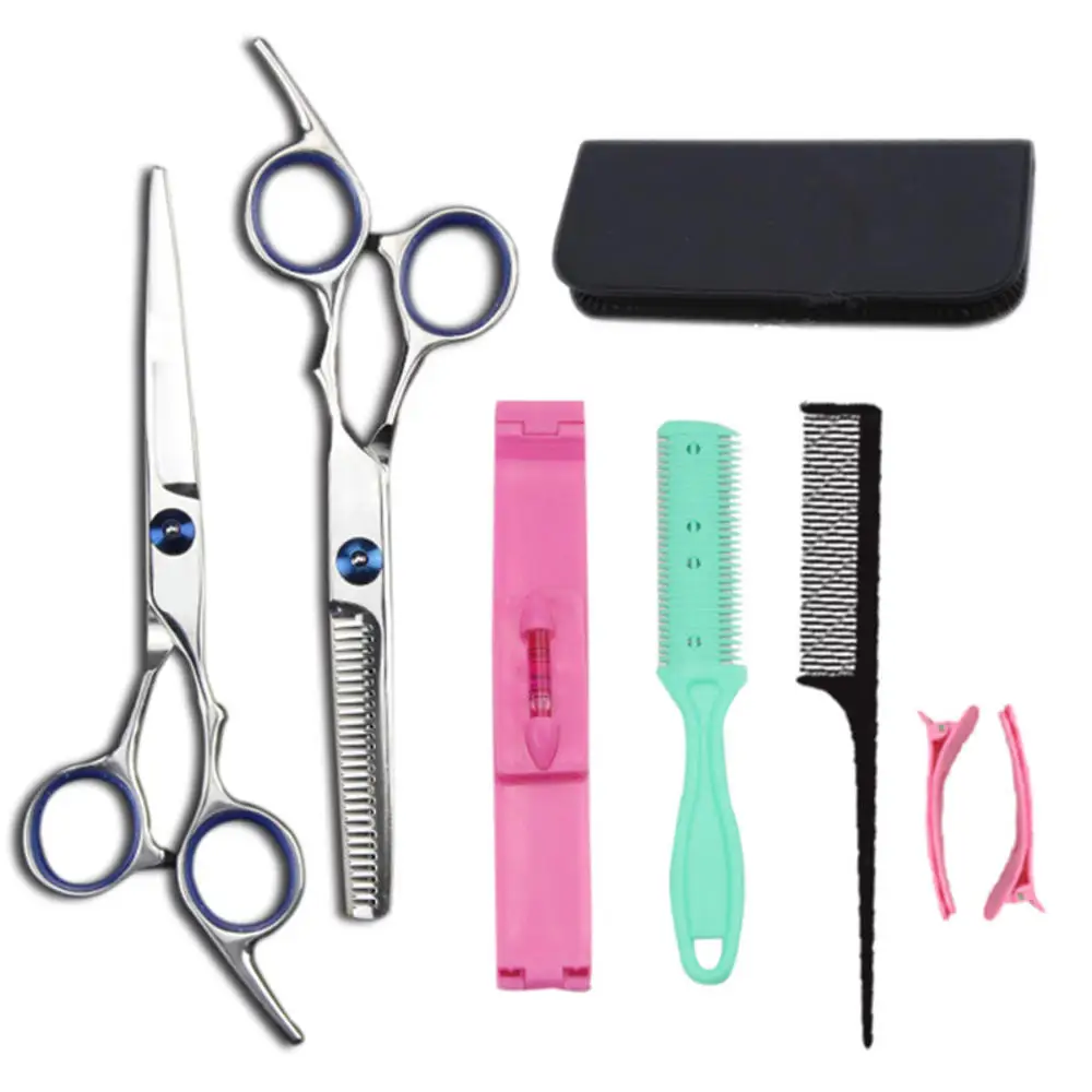 

8PCS/Set Salon Barber Hairdressing Stainless steel Scissors Kit with Comb Hair Shears Thinning Cutting Shears Hair Styling Tool