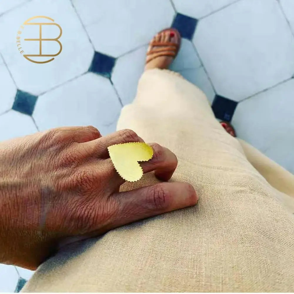 Женские кольца с золотыми зубцами регулируемые вечерние сердечками ювелирные