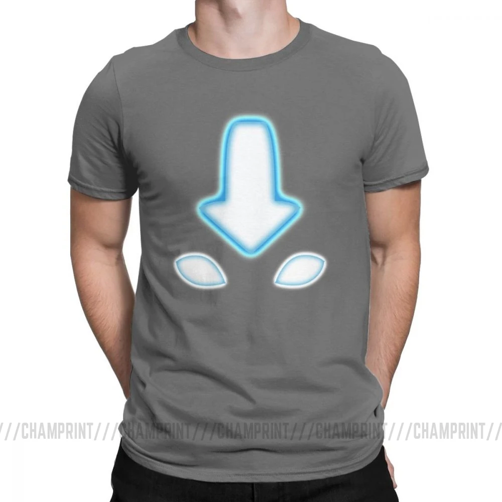 Мужские футболки Aang Q Аватар Последний Airbender хлопковая одежда винтажные футболки с коротким рукавом и круглым воротником 6XL - Цвет: Темно-серый