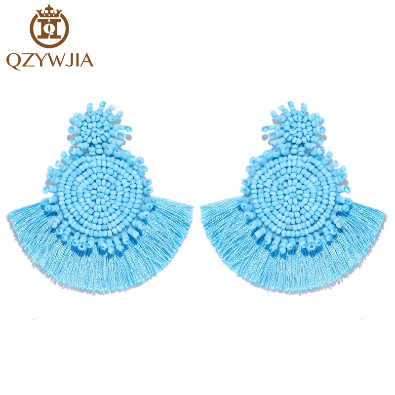 Новые богемные длинные эффектные висячие серьги с кисточками Ручной работы