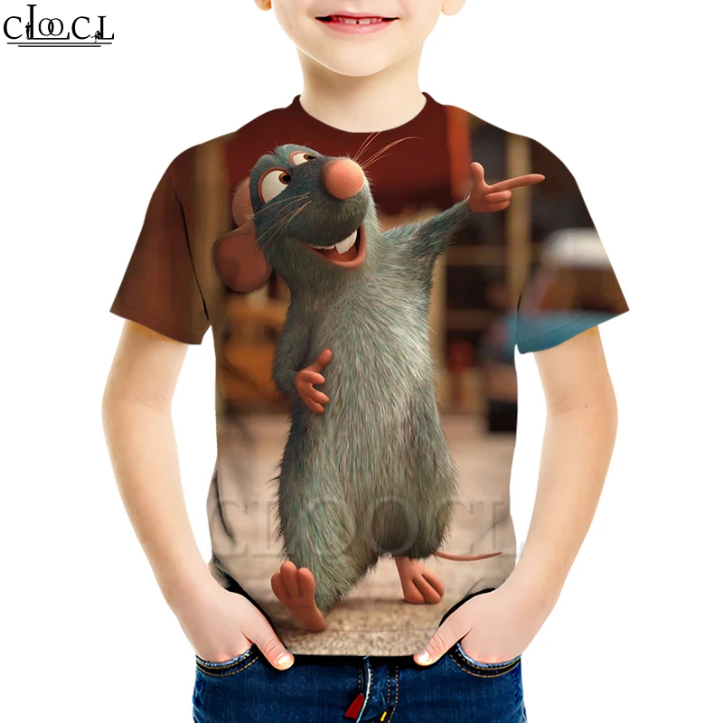 Футболка с 3D принтом фильма Рататуй Детские Топы коротким рукавом рисунком