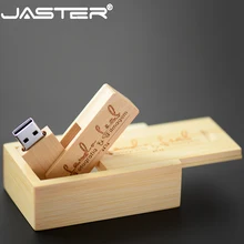 JASTER флэш-накопитель в деревянном корпусе с логотипом на заказ USB+ коробка USB флэш-накопитель 4 ГБ 8 ГБ 16 ГБ флеш-накопитель карта памяти 32 Гб 64 Гб USB DIY логотип оптом