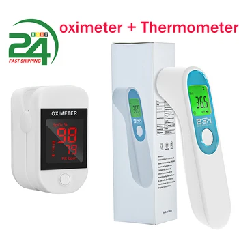 

Fingertip Oximeter Pulsoksymetr Pulse Detection Finger Clip Heart Heart Rate Test Pulse Tester LED Spo2 Oximetro + Thermometer