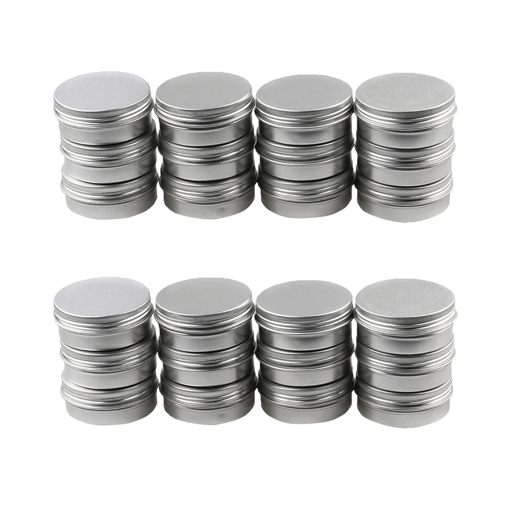 Lot 24pcs Cosmetic Empty Pots Jar Tins Cream Lip Stick Powder Balm Containers Organizer Nail Art Pot with Lid 0.5oz 1oz | Красота и