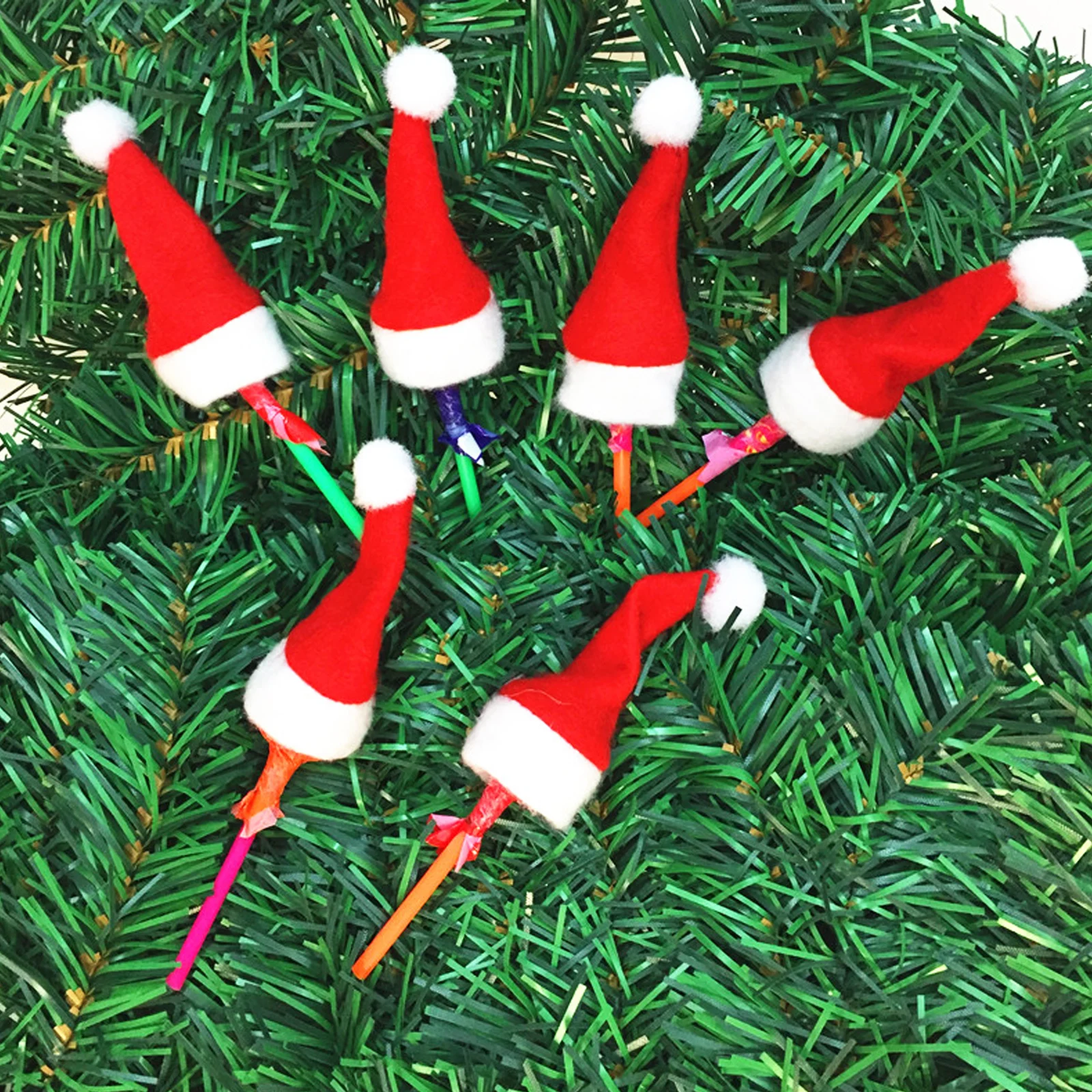 Mini Christmas Hat Santa Claus cap for Lollipop Top Topper Cover Hat For Xmas New Year Festival Party Decoration