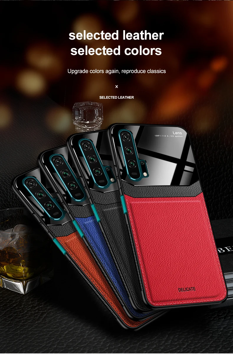 KEYSION кожаный чехол для huawei mate 30 20 Pro P30 P20 Lite P Samrt Y7 Y9 стеклянная задняя крышка для телефона Honor 20 Pro 10i 8X 9X