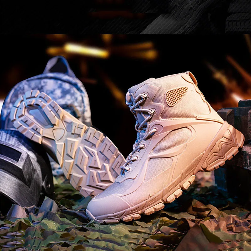 Men Outdoor Tactical Ultralight Breathable Boots Desert Military Sport Boots Hiking Camping Climbing Tourism shoes