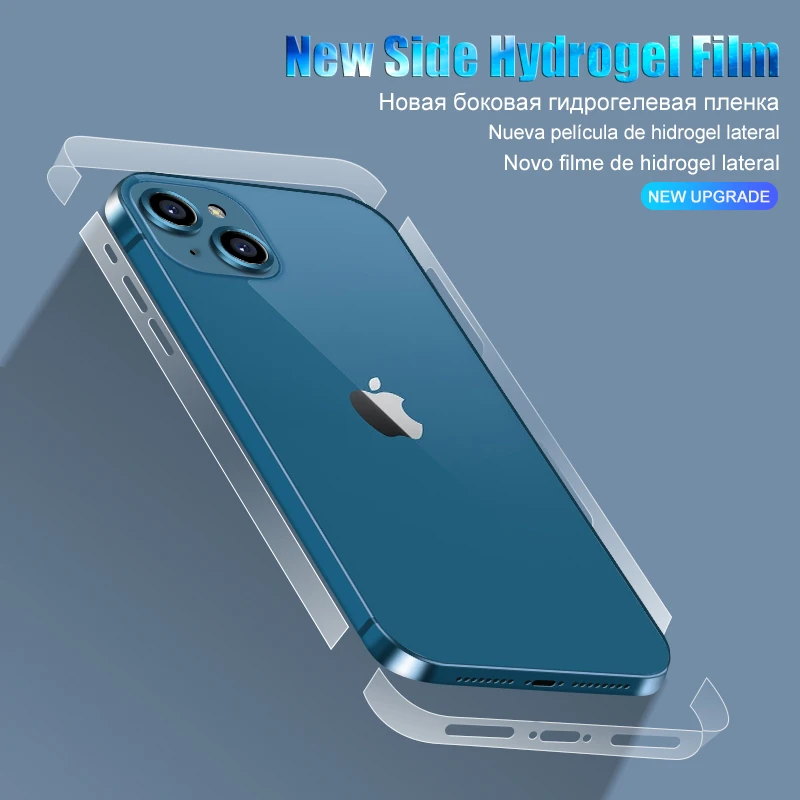 3-1PCS Full Cover Mobile Phone Side Film For Apple iPhone 13 12 Pro Max  mini Soft Hydrogel Film Protection Accessories Not-Glass