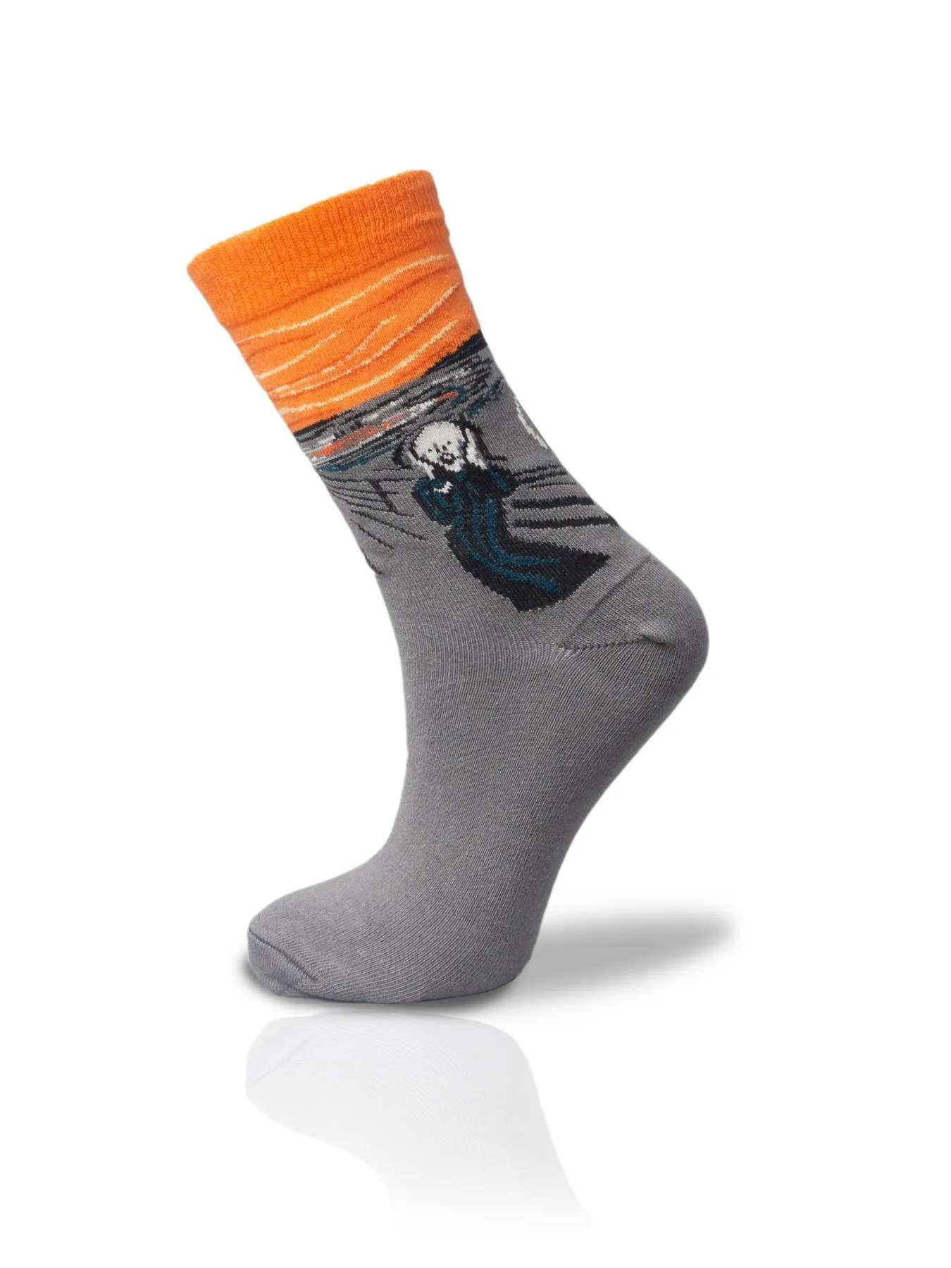

Gray Orange Screaming Socket Socks Unisex 36-42