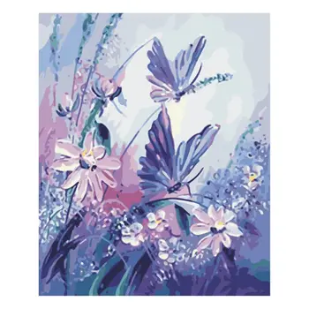 

Paint For Adults and Kids DIY Oil Painting Kits Pre-Printed Canvas Butterfly