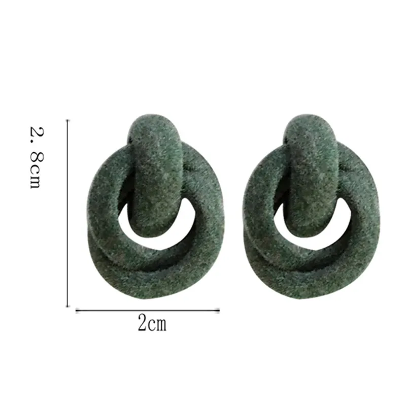 New winter plush velvet circle C shape earrings Vintage joker temperament female stud earrings for women Fine jewelry