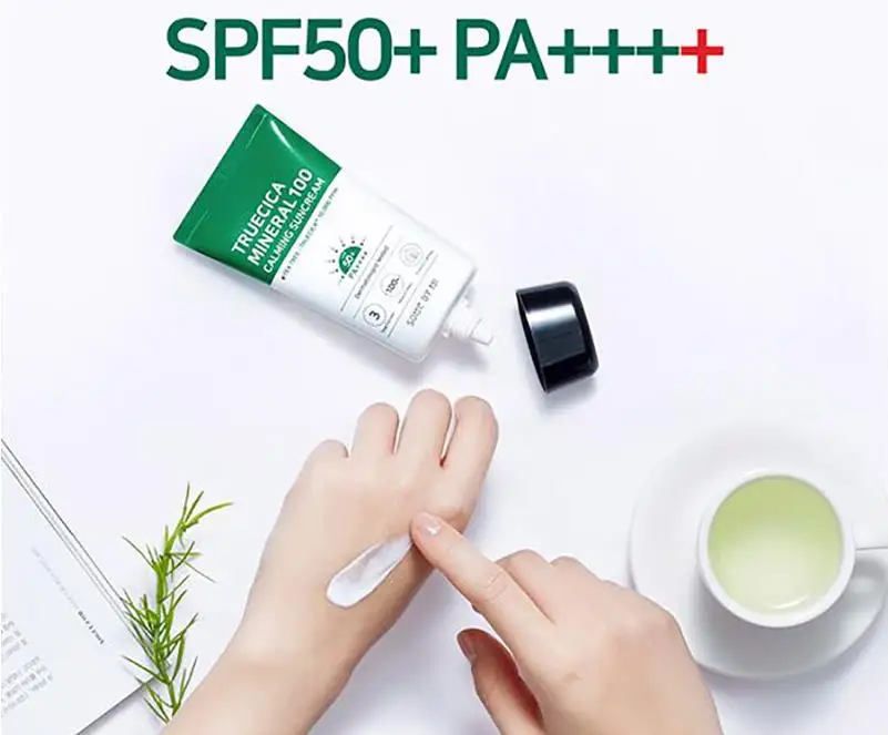 Отбеливающий увлажняющий солнцезащитный крем для лица SPF50 PA от MI True Cica Mi neral 100 Cal mi