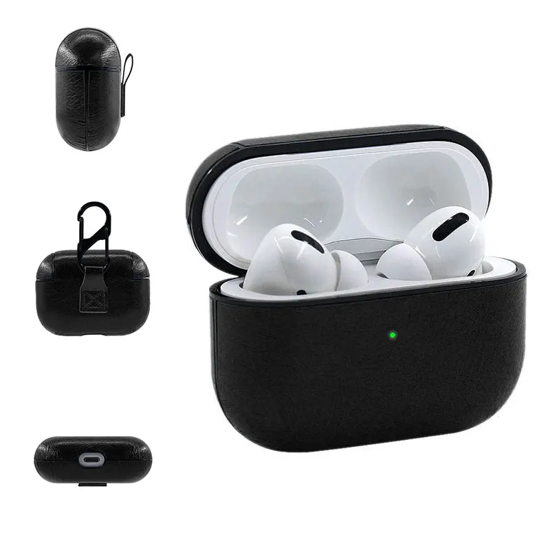 Для AirPods Pro чехол с брелком кожаный противоударный для белый прозрачный черный