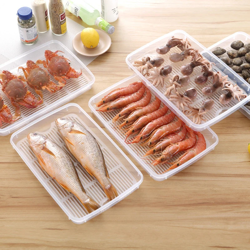 Fresh-Keeping Box Plastic Fish Box Seafood Fresh-Keeping Refrigerator  Chilled Vegetable Storage Box Dumpling Box - AliExpress