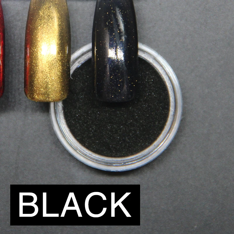 black Huration лак для ногтей металлической розово-Золотое конфетти Золотой блестящий хромовый декоративный гель лак для ногтей зеркальный порошок пигмент Dip порошок для ногтей - Цвет: black