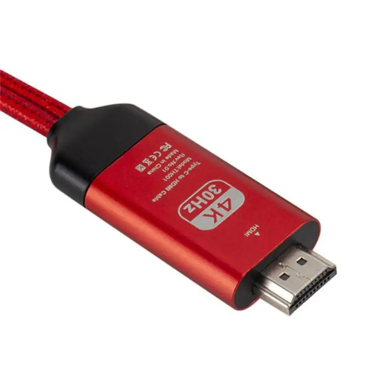 4K type-C к HDMI алюминиевый сплав 2 м кабель конвертера с USB для телефона ноутбука