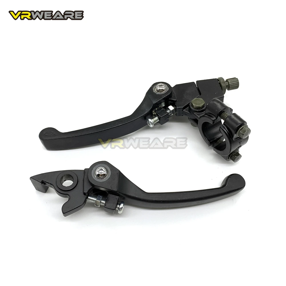 Foldable Brake and Clutch Lever Set for Motorcycles - Black Chrome Finish