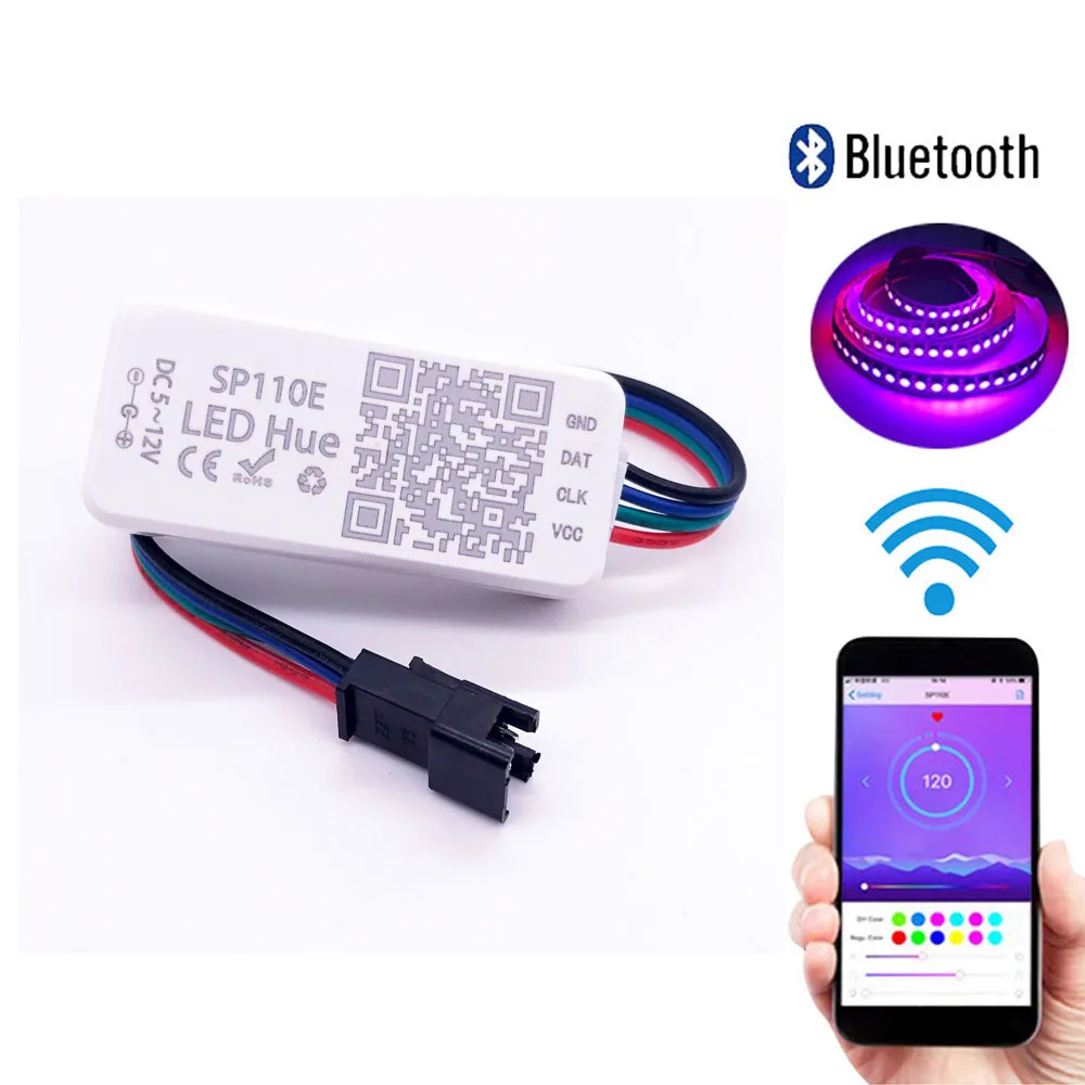 Светодиодный светильник SP110E Bluetooth контроллер пикселей для WS2811 WS2812B диммер SK6812 RGB