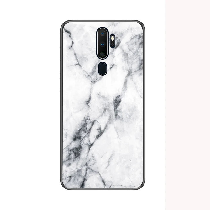 1 Для oppo A5 чехол градиентный мрамор твердый закаленное стекло резиновый чехол для oppo A9 oppo A11X чехол s coque funda - Цвет: 1