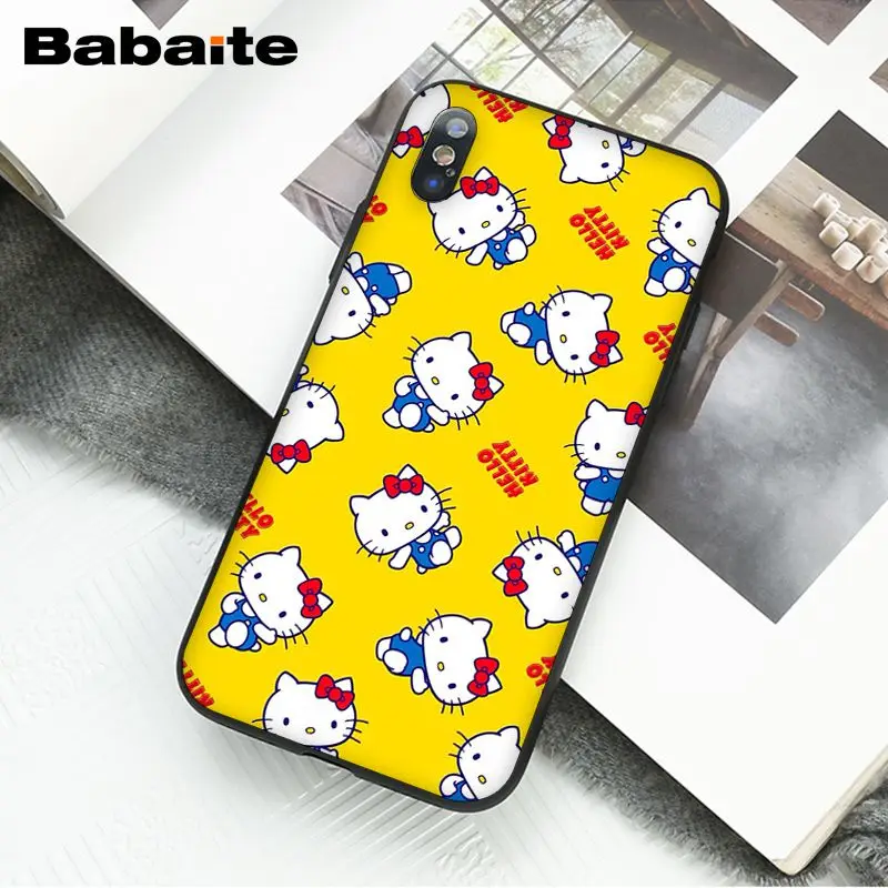 Babaite милый Kawaii hello kitty чехол для телефона для iPhone XR 11 Pro MaxXS MAX 8 7 6 6S Plus X 5 5S SE