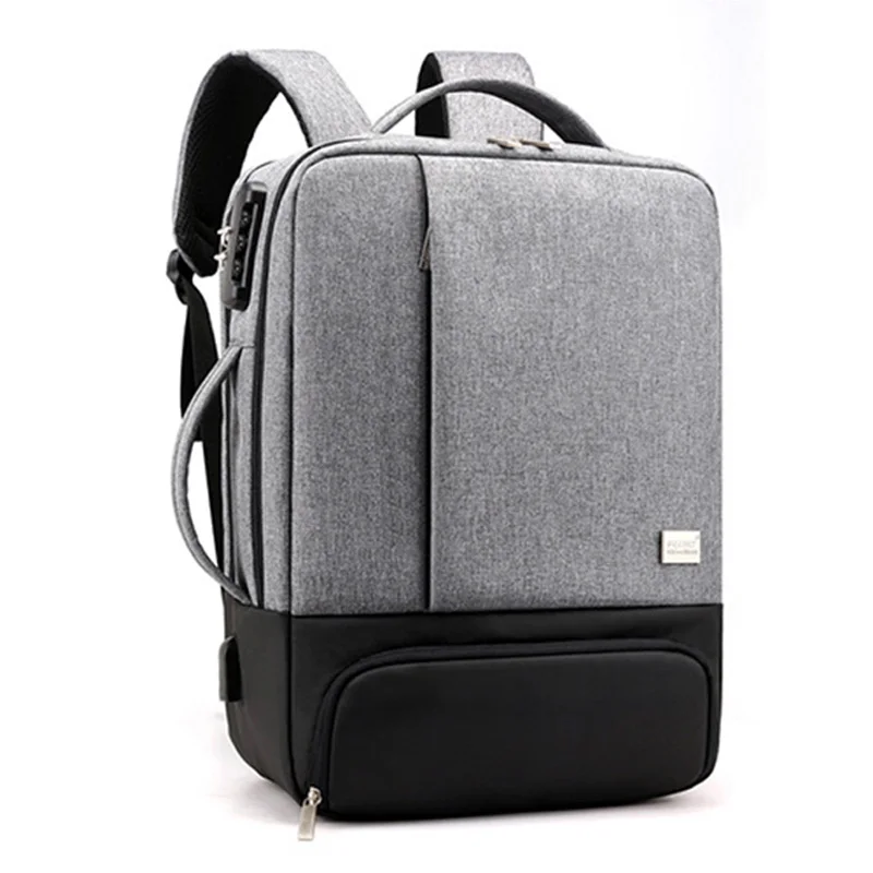 Серый PUI men TIUA бренд мужской рюкзак сумка зарядка через usb ноутбук Mochila для мужчин водонепроницаемый рюкзак школьная сумка рюкзак - Цвет: Серый