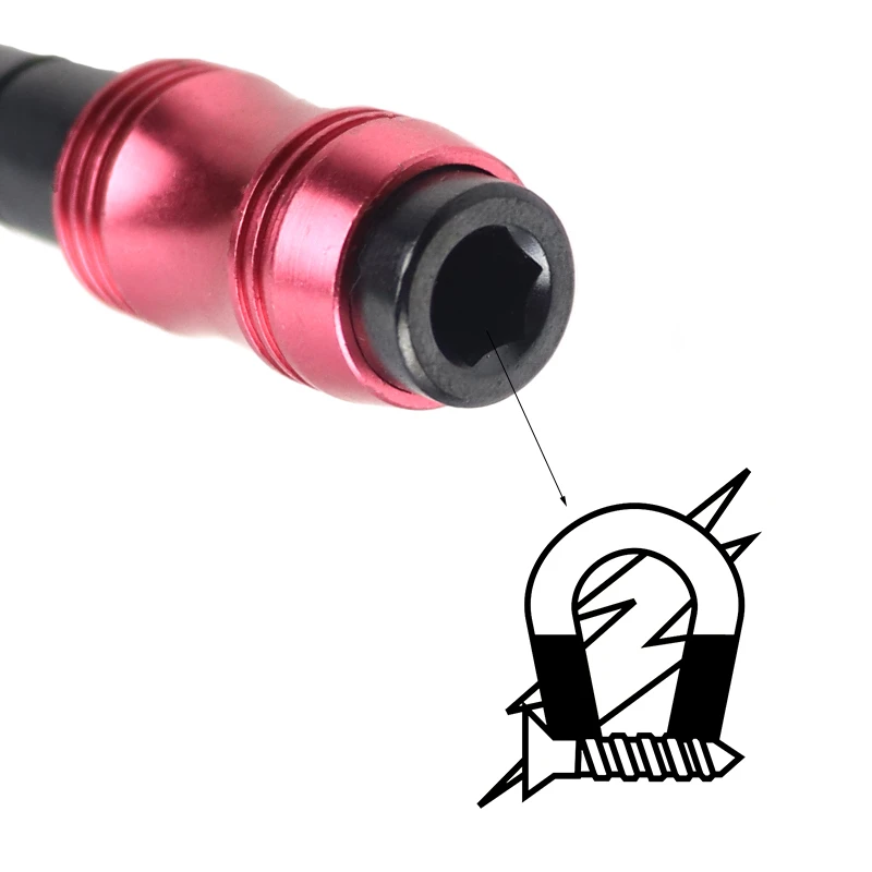 Adjustable 1/4" Hex Magnetic Screwdriver Bit Holder 20 Degree Extension Rod Quick Change Locking Screw Driver Tools 4
